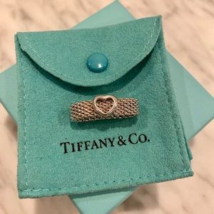 Tiffany & Co. Silver Heart Somerset Mesh Ring